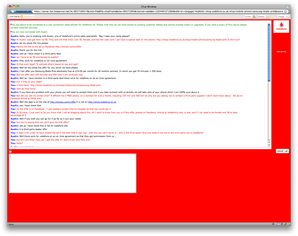 Chat with Austin from Vodafone part 1