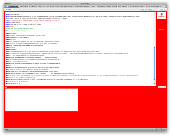 Chat with Austin & Naomi from Vodafone - part 2 (click to enlarge)