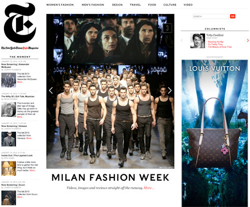 NYTimes style magazine with louis vitton advert